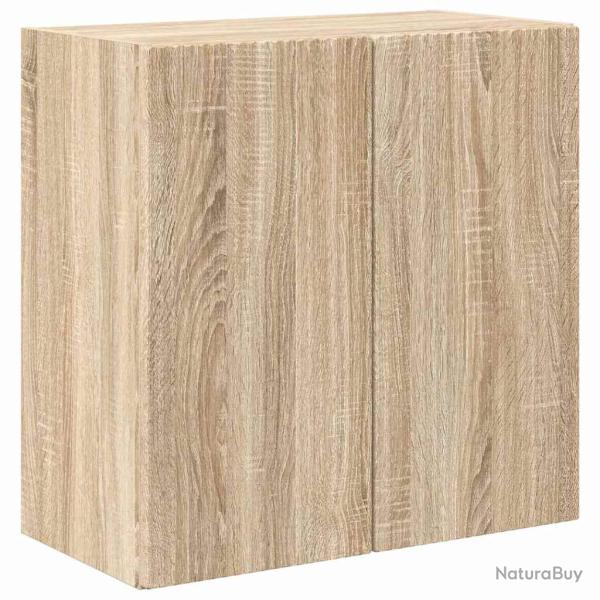 Meuble TV mural minimaliste moderne 59,5 x 31 x 60 cm avec rangement pratique en bois d'ing�nierie