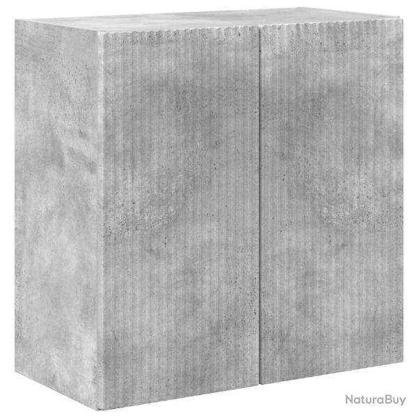 Meuble TV mural minimaliste contemporain avec rangement optimal 59,5 x 31 x 60 cm en bois d'ing�nie