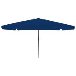 Parasol de jardin rond pliable 395 x 395 x 245 cm avec &eacute;clairage LED moderne en polyester azur 02_0