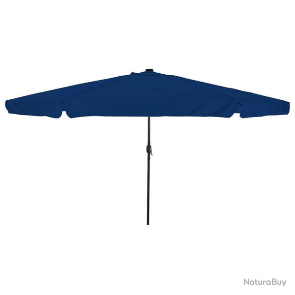 Parasol de jardin rond pliable 395 x 395 x 245 cm avec �clairage LED moderne en polyester azur 02_0