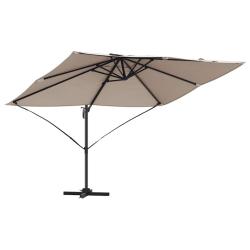 Parasol cantilever design moderne 351 x 250 x 260 cm avec protection UV et syst&egrave;me rotatif en polye