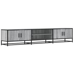 Meuble TV design industriel grand espace de rangement salon 210 x 35 x 41 cm en bois d'ing&eacute;nierie g
