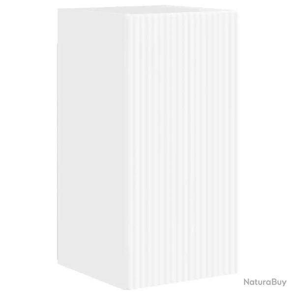Meuble TV mural moderne avec rangements pratiques 30 x 31 x 60 cm en bois d'ing�nierie blanc brilla