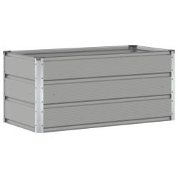 Jardini&egrave;re moderne ext&eacute;rieure design industriel 100 x 50 x 45 cm en acier galvanis&eacute; gris clair 02_0