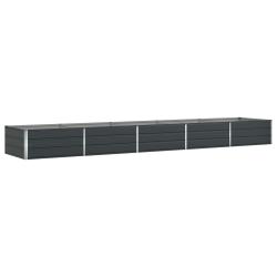 Jardini&egrave;re rectangulaire moderne pour ext&eacute;rieur 195 x 100 x 45 cm en acier galvanis&eacute; anthracite 02_