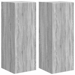 Meuble TV mural moderne 30 x 31 x 80 cm avec rangement efficace design minimaliste en bois gris son