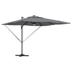 Parasol rectangulaire inclinable 286 x 284 x 270 cm fonction rotative ambiance cosy en polyester an
