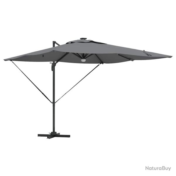 Parasol rectangulaire inclinable 286 x 284 x 270 cm fonction rotative ambiance cosy en polyester an