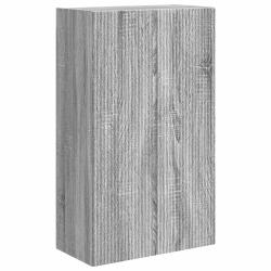 Meuble TV mural rectangulaire moderne avec rangement pratique 59,5 x 31 x 100 cm en bois gris sonom