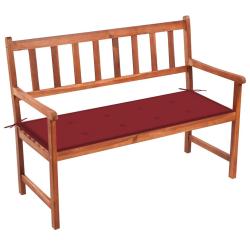 Banc de jardin meuble de patio d'ext&eacute;rieur terrasse avec coussin 120 cm bois d'acacia massif 02_001