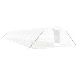 Serre tente abri plante fleur l&eacute;gumes avec cadre en acier 100 m&sup2; 20 x 5 x 2,3 m blanc 02_0044529
