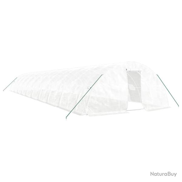 Serre tente abri plante fleur l�gumes avec cadre en acier 100 m� 20 x 5 x 2,3 m blanc 02_0044529