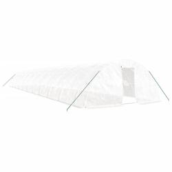 Serre tente abri plante fleur l&eacute;gumes avec cadre en acier 110 m&sup2; 22 x 5 x 2,3 m blanc 02_0044533