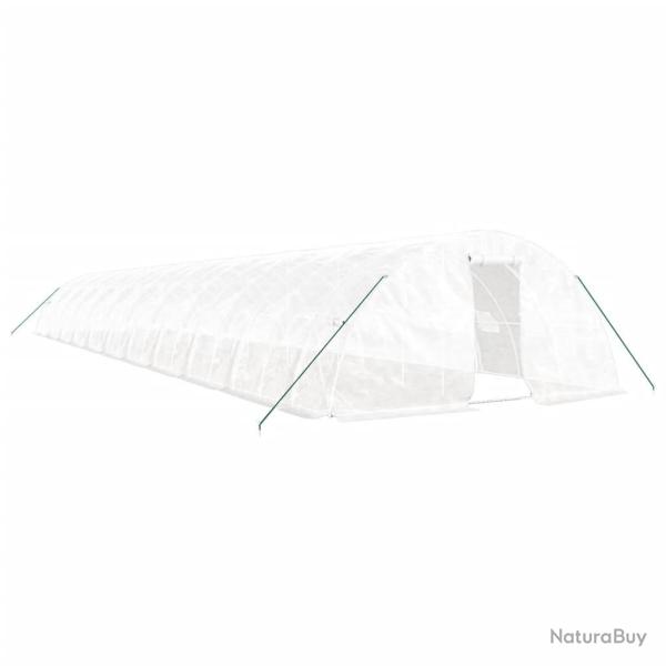 Serre tente abri plante fleur l�gumes avec cadre en acier 110 m� 22 x 5 x 2,3 m blanc 02_0044533