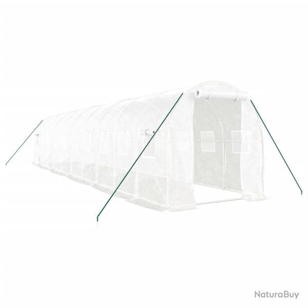 Serre tente abri plante fleur l�gumes avec cadre en acier 20 m� 10 x 2 x 2 m blanc 02_0044555