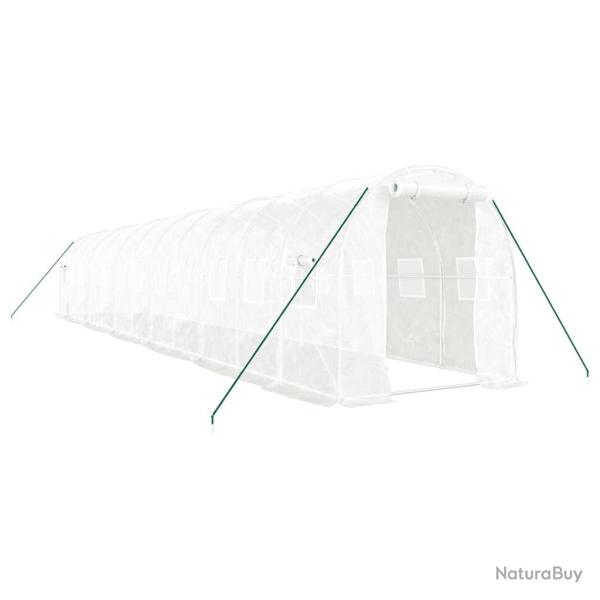 Serre tente abri plante fleur l�gumes avec cadre en acier 24 m� 12 x 2 x 2 m blanc 02_0044559