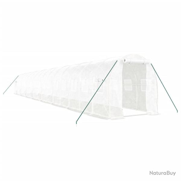 Serre tente abri plante fleur l�gumes avec cadre en acier 32 m� 16 x 2 x 2 m blanc 02_0044573