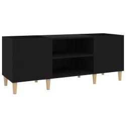 Armoire &agrave; disques pratique 121 x 38 x 48 cm style classique meuble TV en bois noir 02_0049189