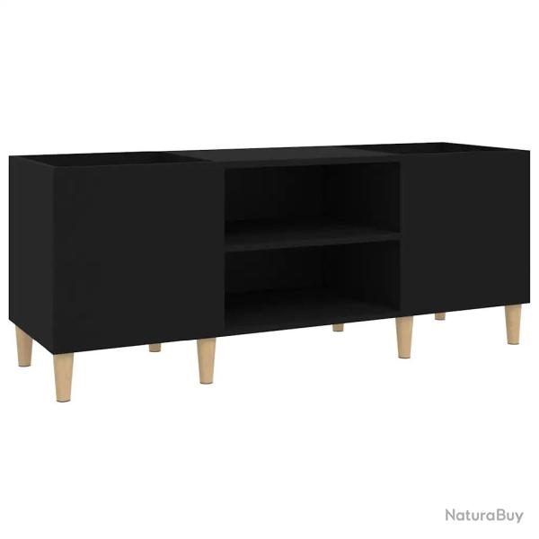 Armoire � disques pratique 121 x 38 x 48 cm style classique meuble TV en bois noir 02_0049189