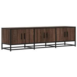 Meuble TV industriel avec grand espace de rangement 150 x 35 x 41 cm en bois d'ing&eacute;nierie marron 02