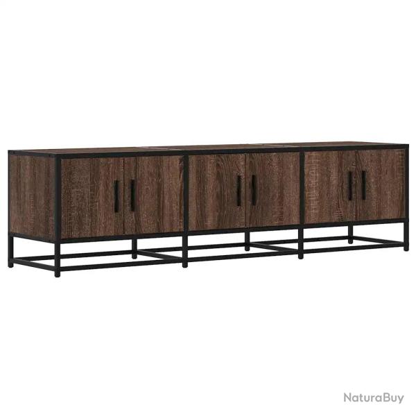 Meuble TV industriel avec grand espace de rangement 150 x 35 x 41 cm en bois d'ing�nierie marron 02