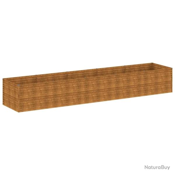 Lit sur�lev� de jardin design rustique d�coration balcon 479 x 100 x 69 cm en acier corten marron 0