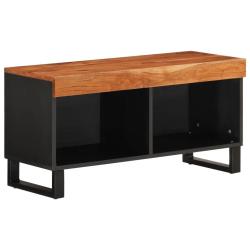 Meuble TV industriel charme acacia massif 85 x 33 x 43 cm rangement spacieux d&eacute;co contemporain en b