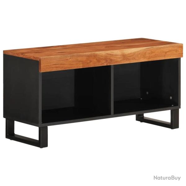 Meuble TV industriel charme acacia massif 85 x 33 x 43 cm rangement spacieux d�co contemporain en b