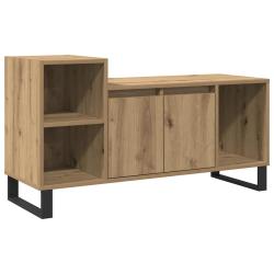 Meuble TV en bois d'ing&eacute;nierie pratique avec grand espace de rangement 100 x 35 x 55 cm en ch&ecirc;ne ar