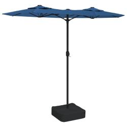 Parasol de jardin double t&ecirc;te design &eacute;l&eacute;gant 316 x 145 cm protection UV ambiance romantique en poly