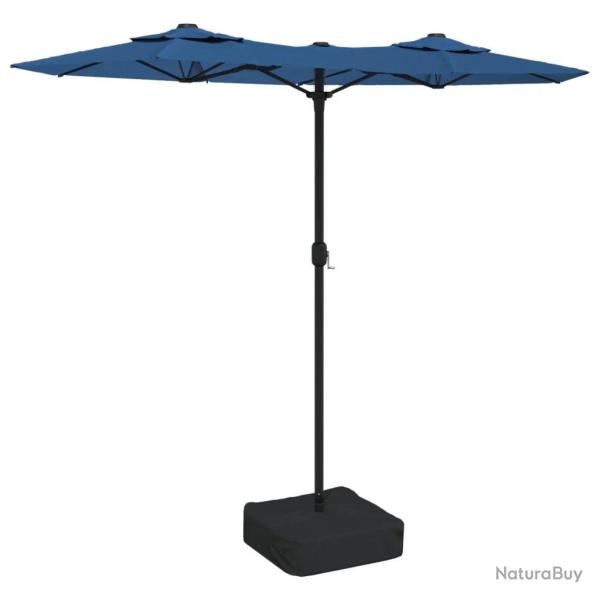 Parasol de jardin double t�te design �l�gant 316 x 145 cm protection UV ambiance romantique en poly