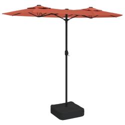 Parasol de jardin &agrave; double t&ecirc;te 316 x 145 cm en polyester terre cuite 02_0047390