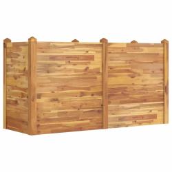 Lit sur&eacute;lev&eacute; de jardin empilable pour plantes et fleurs 160 x 60 x 84 cm style naturel en bois d'ac