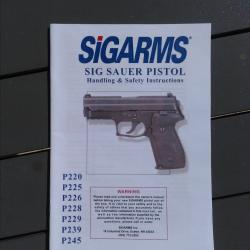 Mode d'emploi pour le SIG SAUER P220 P225 P226 P228 P229 P239 P245
