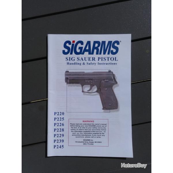 Mode d'emploi pour le SIG SAUER P220 P225 P226 P228 P229 P239 P245