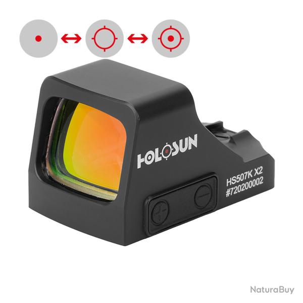 Holosun HS507K-X2 Micro-viseur point rouge 2 MOA dot / 32 MOA ring