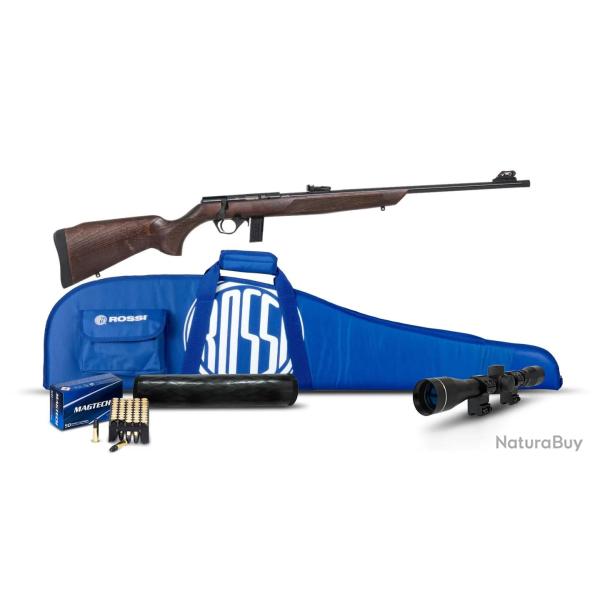 Pack Carabine 22 LR Rossi 8122 Bois + Lunette + Accessoires