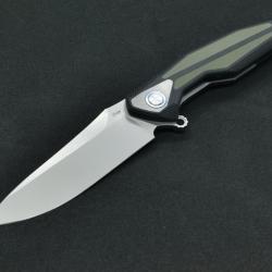Couteau Rike Knife Tulay Lame Acier 154CM Manche G10 Black/Green Liner Lock RKTULAYBODG