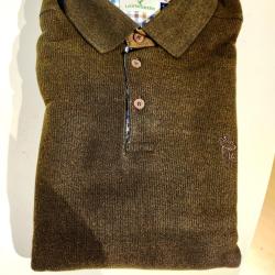 Sweat Col Boutonn&eacute; Kaki Bronze Taille 3XL - LOVERGREEN