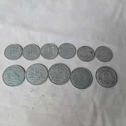 WW2 FRANCE LOT DE 11 PI&Egrave;CES FRANCAISES 1 ET 2 FRANCS SECONDE GUERRE OCCUPATION ET LIB&Eacute;RATION 39-45 2