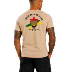 T-shirt coyote &laquo; Guerriers d'Amazonie &raquo; - 973 Guyane - Coton 190 g XXL/120