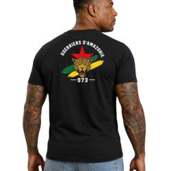 T-shirt &laquo; Guerriers d'Amazonie &raquo; - 973 Guyane - Coton 190 g (noir) L/104