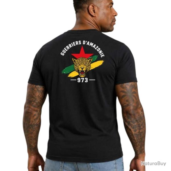 T-shirt � Guerriers d'Amazonie � - 973 Guyane - Coton 190 g (noir) M/96