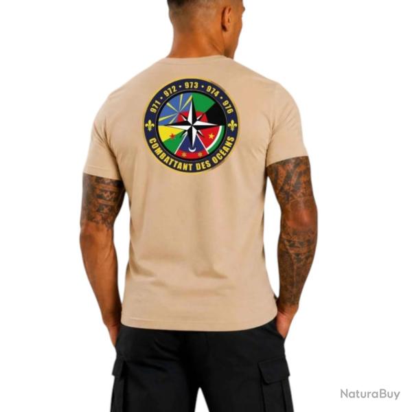 T-shirt � Rose des oc�ans � - Combattant des oc�ans - Coton 190 g (coyote) XL/112