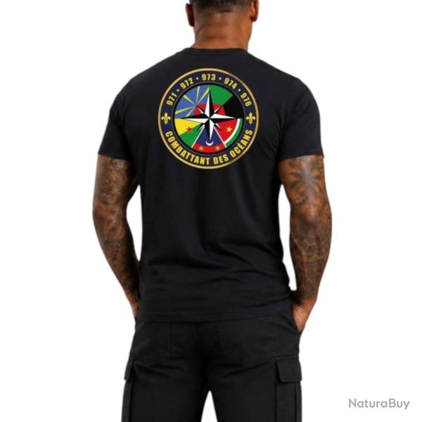 T-shirt � Rose des oc�ans � - Combattant des oc�ans - Coton 190 g (noir) S/88