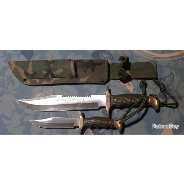 COUTEAUX BOWIE ENSEMBLE 2 PIECES EN GAINE