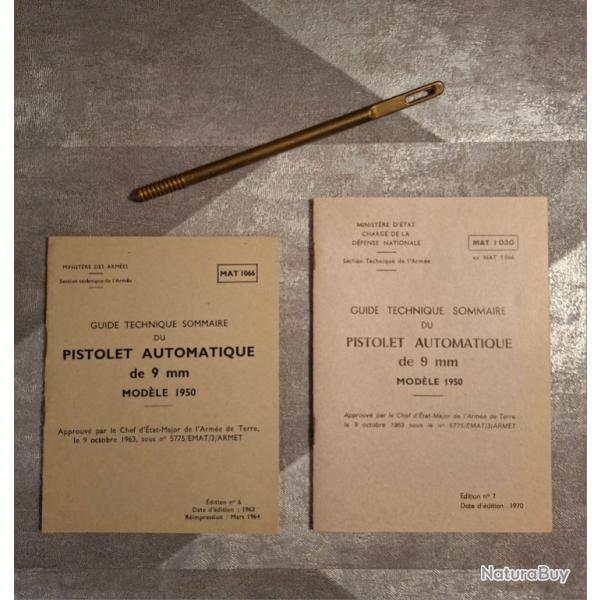 Guides techniques PISTOLET AUTOMATIQUE 9 mm model 1950 + Baguette de nettoyage en laiton