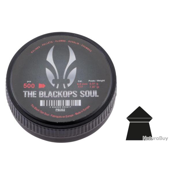 Plombs The Black Ops Soul � t�te pointue cal. 4,5 mm bte de 500