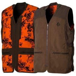 Gilet de chasse r&eacute;versible camo orange/marron SOMLYS-XXL