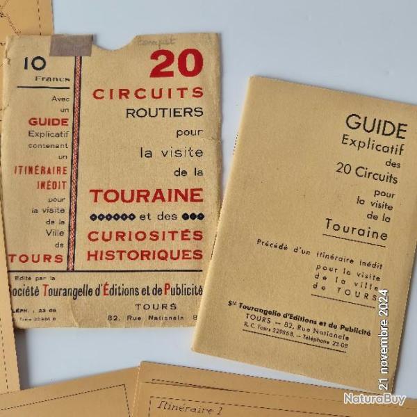 1936-37, 20 circuits routiers pour la visite de la Touraine et  curiosit�s historiques